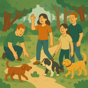 Social walks with search games