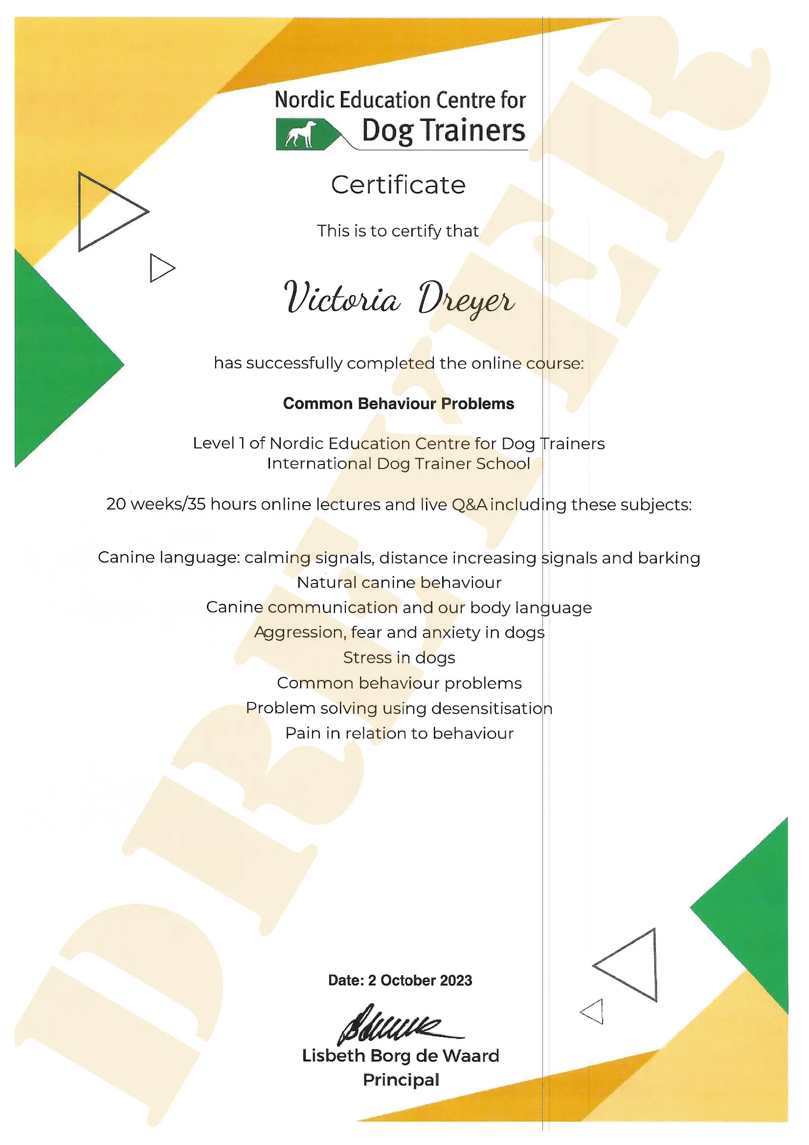 Certificate