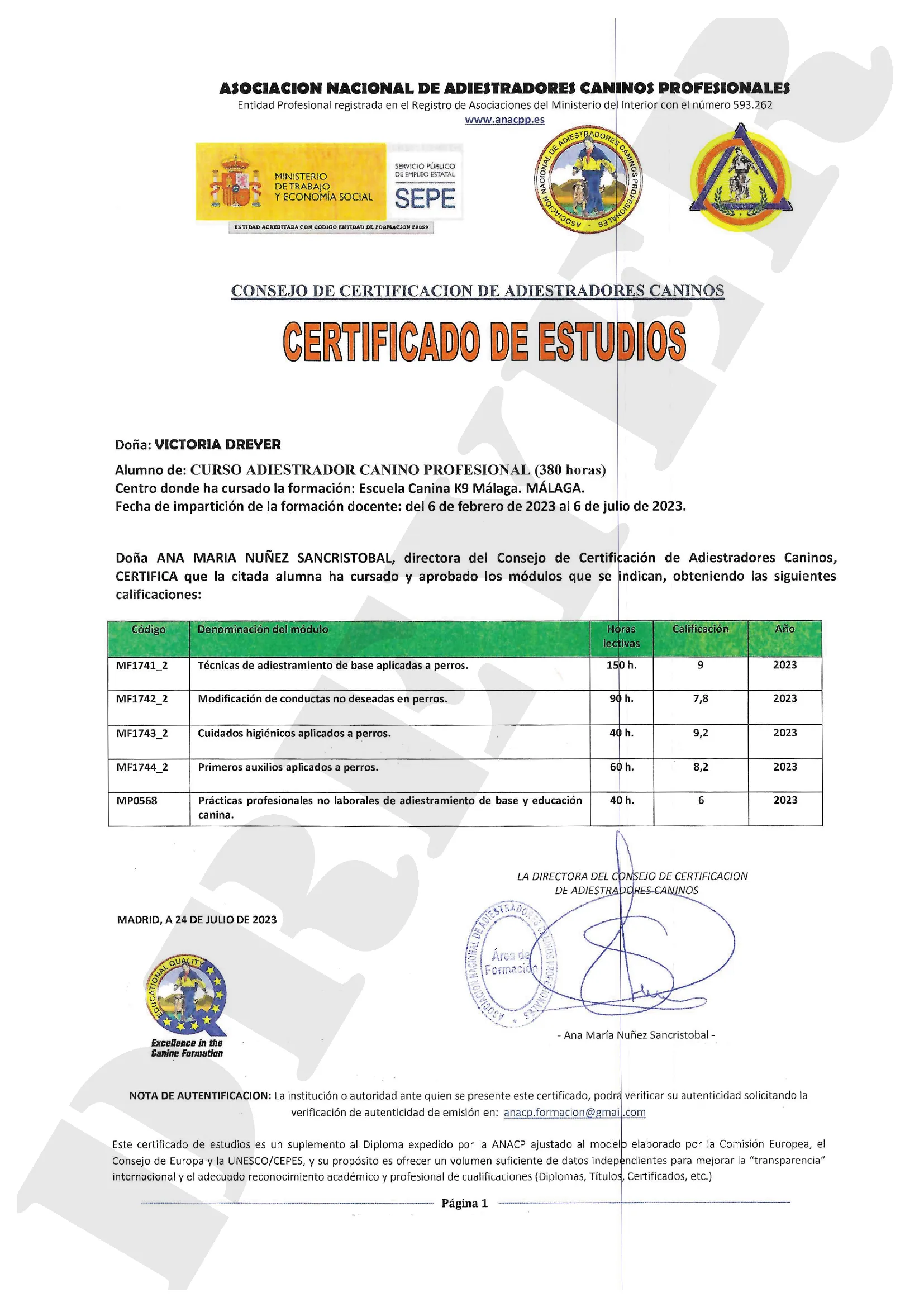 Certificate